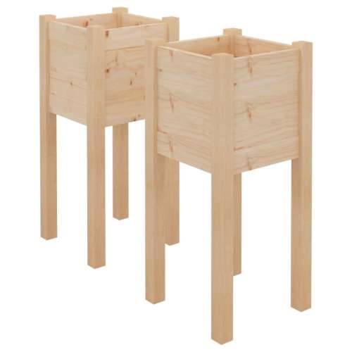 Vrtne sadilice 2 kom 31 x 31 x 70 cm od masivne borovine - Prirodna 2 1 Cijena