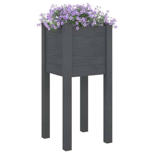 Vrtna sadilica siva 31 x 31 x 70 cm od masivne borovine - Siva 1 Cijena