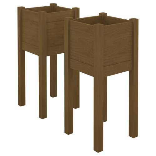 Vrtne sadilice 2 kom boja meda 31x31x70 cm od masivne borovine - boja meda 2 1 Cijena