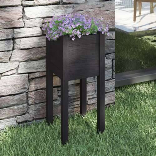 Vrtna sadilica crna 31 x 31 x 70 cm od masivne borovine - Crna 1 Cijena