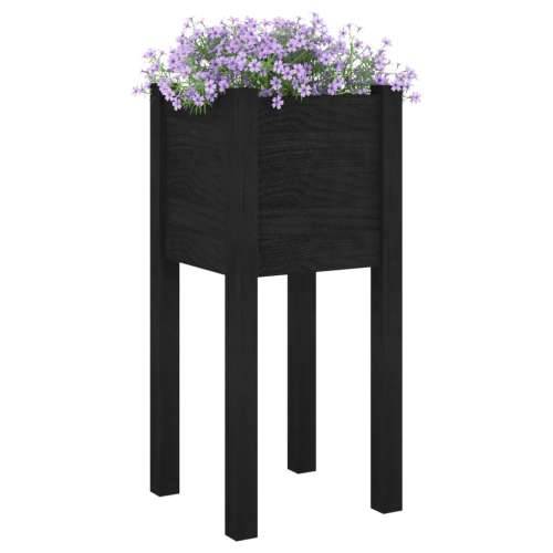 Vrtne sadilice 2 kom crne 31 x 31 x 70 cm od masivne borovine - Crna 2 1 Cijena