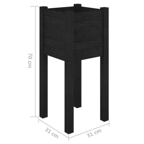 Vrtne sadilice 2 kom crne 31 x 31 x 70 cm od masivne borovine - Crna 2 1 Cijena