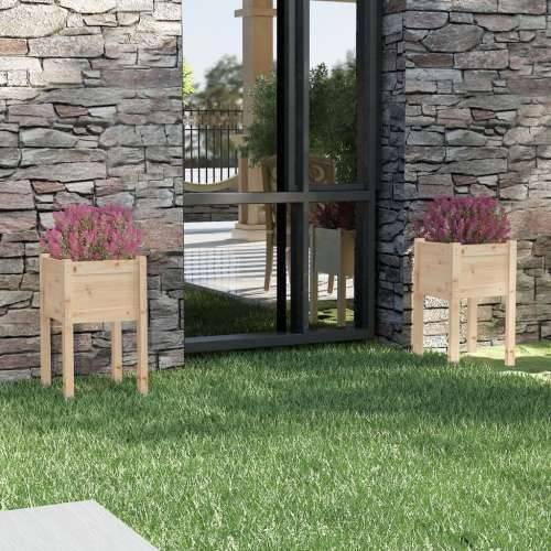 Vrtne sadilice 2 kom 40 x 40 x 70 cm od masivne borovine - Prirodna 2 1 Cijena