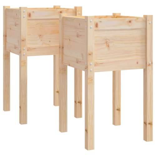 Vrtne sadilice 2 kom 40 x 40 x 70 cm od masivne borovine - Prirodna 2 1 Cijena