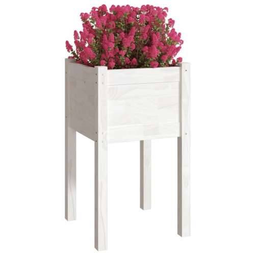 Vrtne sadilice 2 kom bijele 40 x 40 x 70 cm od masivne borovine - Bijela 2 1 Cijena