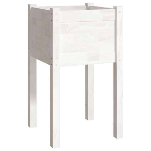 Vrtne sadilice 2 kom bijele 40 x 40 x 70 cm od masivne borovine - Bijela 2 1 Cijena