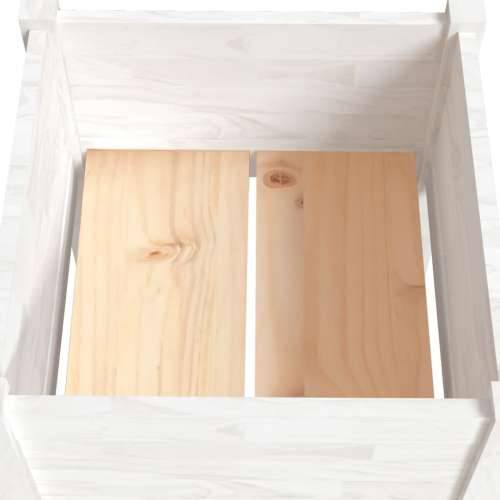 Vrtne sadilice 2 kom bijele 40 x 40 x 70 cm od masivne borovine - Bijela 2 1 Cijena