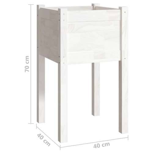 Vrtne sadilice 2 kom bijele 40 x 40 x 70 cm od masivne borovine - Bijela 2 1 Cijena