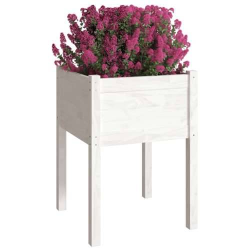 Vrtne sadilice 2 kom bijele 50 x 50 x 70 cm od masivne borovine - Bijela 2 1 Cijena