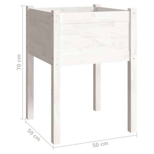 Vrtne sadilice 2 kom bijele 50 x 50 x 70 cm od masivne borovine - Bijela 2 1 Cijena