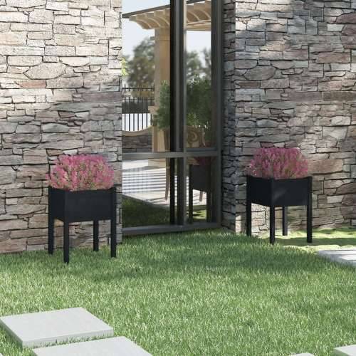 Vrtne sadilice 2 kom crne 50 x 50 x 70 cm od masivne borovine - Crna 2 1 Cijena