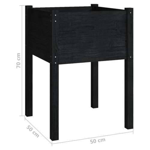 Vrtne sadilice 2 kom crne 50 x 50 x 70 cm od masivne borovine - Crna 2 1 Cijena