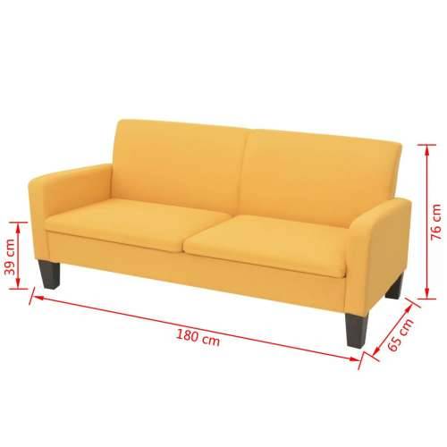 Kauč trosjed 180x65x76 cm žuti Cijena