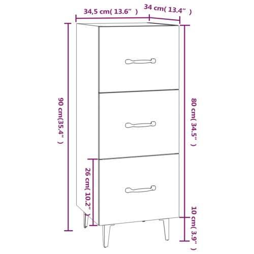 Komoda crna 34,5 x 34 x 90 cm od konstruiranog drva - Crna 1 Cijena