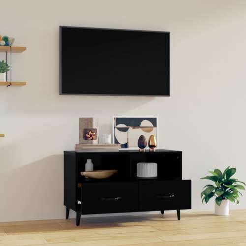 TV ormarić crni 80 x 36 x 50 cm od konstruiranog drva - Crna 1 Cijena