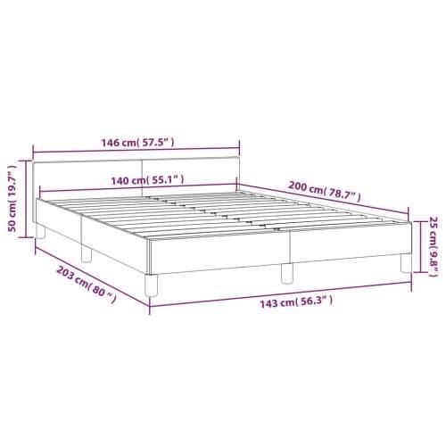 Okvir za krevet s uzglavljem svjetlosivi 140x200 cm od tkanine Cijena