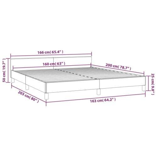 Okvir za krevet s uzglavljem smeđesivi 160 x 200 cm od tkanine Cijena