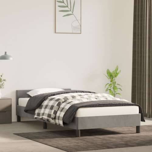 Okvir za krevet bez madraca svjetlosivi 90x190 cmbaršunasti - Svjetlosiva 90 x 190 cm Cijena