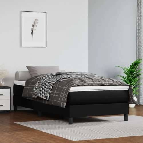 Madrac s džepičastim oprugama crni 80x200x20 cm od umjetne kože - Crna 80 x 200 cm 1 Cijena