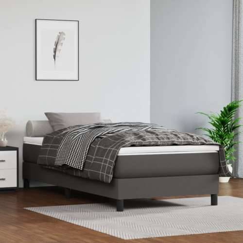 Madrac s džepičastim oprugama sivi 80x200x20 cm od umjetne kože - Siva 80 x 200 cm 1 Cijena