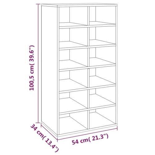 Stalak za cipele boja hrasta 54x34x100,5 cm konstruirano drvo - Dimljeni hrast 1 Cijena