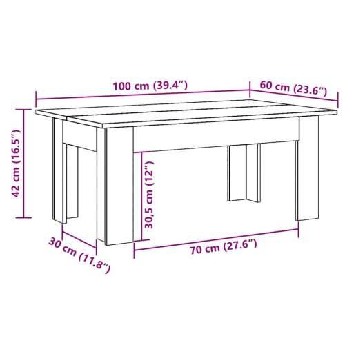 Stolić za kavu boja hrasta 100 x 60 x 42 cm konstruirano drvo - Sivi hrast sonoma 100 x 60 x 42 cm 1 Cijena
