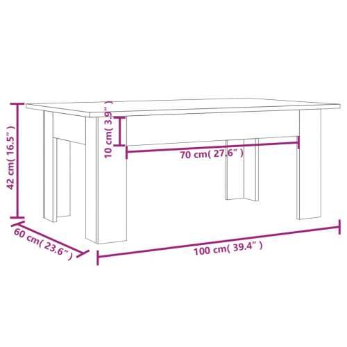Stolić za kavu boja smeđeg hrasta 100x60x42cm konstruirano drvo - Smeđi hrast 100 x 60 x 42 cm 1 Cijena