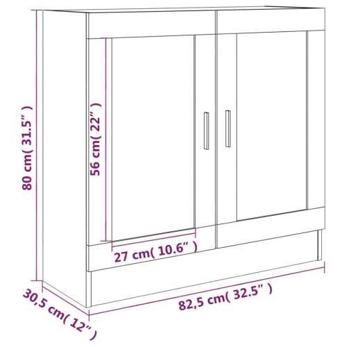 Vitrina boja dimljenog hrasta 82,5x30,5x80 cm konstruirano drvo - Dimljeni hrast 1 80 cm Cijena