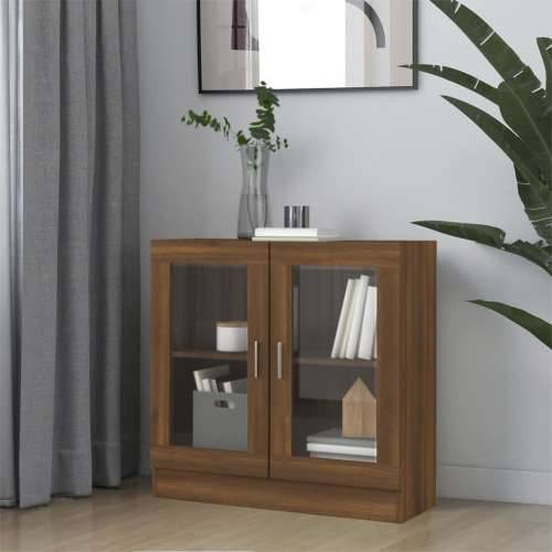 Vitrina boja smeđeg hrasta 82,5x30,5x80 cm konstruirano drvo - Smeđi hrast 1 80 cm Cijena