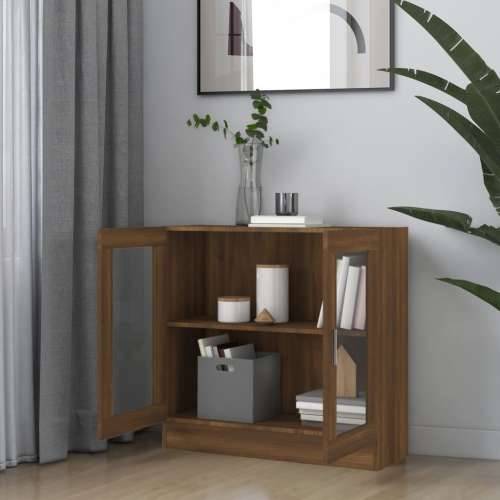 Vitrina boja smeđeg hrasta 82,5x30,5x80 cm konstruirano drvo - Smeđi hrast 1 80 cm Cijena