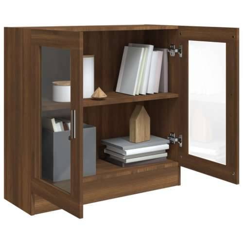 Vitrina boja smeđeg hrasta 82,5x30,5x80 cm konstruirano drvo - Smeđi hrast 1 80 cm Cijena