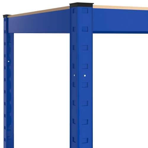 Kutna polica na 5 razina od plavog čelika i konstruiranog drva - Plava 90 x 90 x 180 cm 1 Cijena