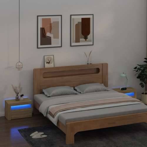 Noćni ormarići 2 kom s LED svjetlima boja hrasta 60x35x40 cm - sonoma hrast 2 Cijena