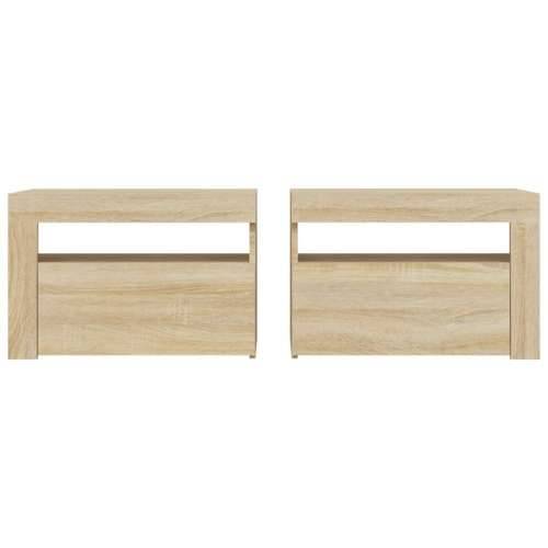 Noćni ormarići 2 kom s LED svjetlima boja hrasta 60x35x40 cm - sonoma hrast 2 Cijena