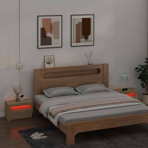 Noćni ormarići 2 kom s LED svjetlima boja hrasta 60x35x40 cm - sonoma hrast 2 Cijena