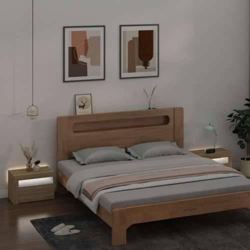 Noćni ormarići 2 kom s LED svjetlima boja hrasta 60x35x40 cm - sonoma hrast 2 Cijena