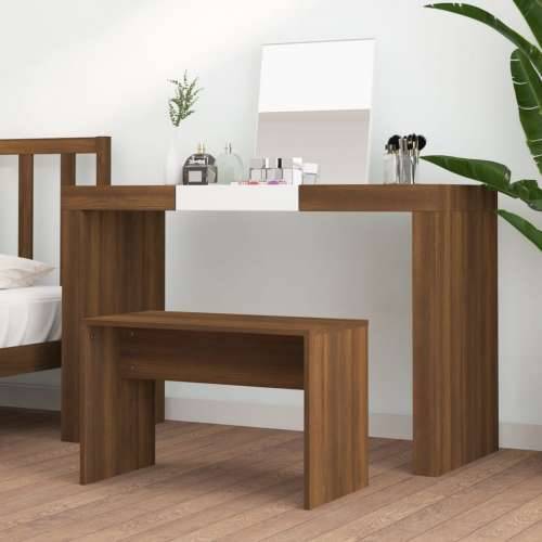 Toaletni stolac smeđa boja hrasta 70x35x45 cm konstruirano drvo Cijena