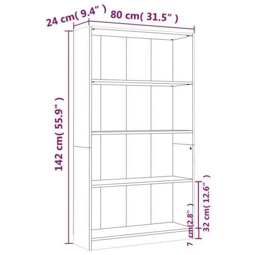 Ormarić za knjige boja hrasta 80x24x142 cm konstruirano drvo - Sivi hrast sonoma 80 x 24 x 142 cm 1 Cijena