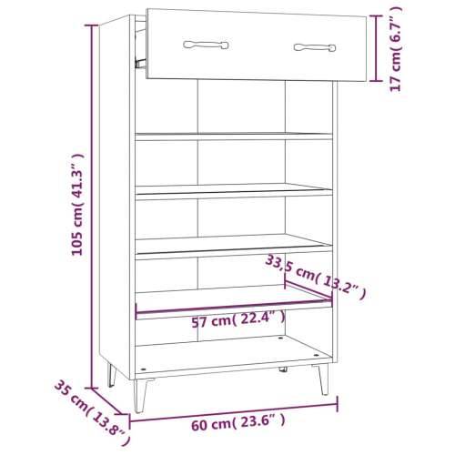 Ormarić za cipele crni 60 x 35 x 105 cm od konstruiranog drva - Crna 1 Cijena