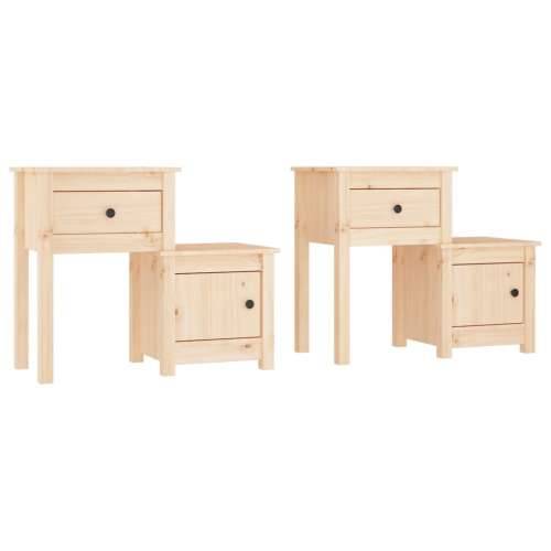 Noćni ormarići 2 kom 79,5 x 38 x 65,5 cm od masivne borovine - Prirodna 2 Cijena