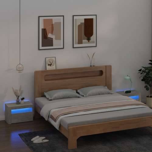 Noćni ormarići 2 kom s LED svjetlima boja betona 60x35x40 cm - Beton siva 2 Cijena