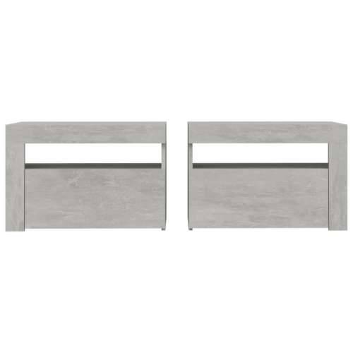 Noćni ormarići 2 kom s LED svjetlima boja betona 60x35x40 cm - Beton siva 2 Cijena