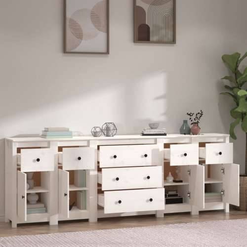 Komoda bijela 230 x 35 x 80 cm od masivne borovine - Bijela 1 Cijena