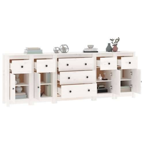 Komoda bijela 230 x 35 x 80 cm od masivne borovine - Bijela 1 Cijena