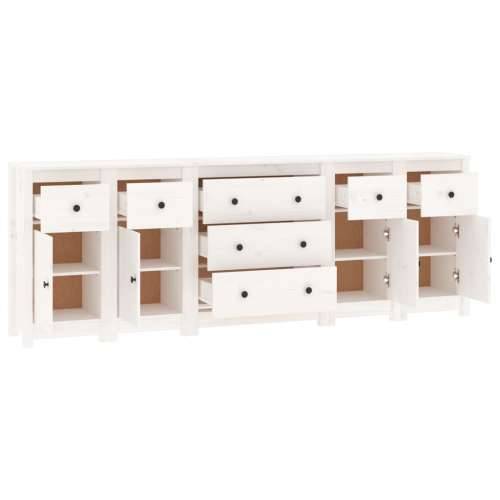 Komoda bijela 230 x 35 x 80 cm od masivne borovine - Bijela 1 Cijena