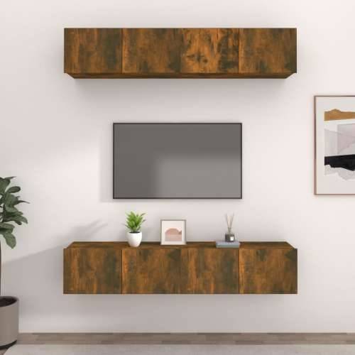 TV ormarići 4 kom boja dimljenog hrasta 80 x 30 x 30 cm drveni - Dimljeni hrast 4 80 cm Cijena