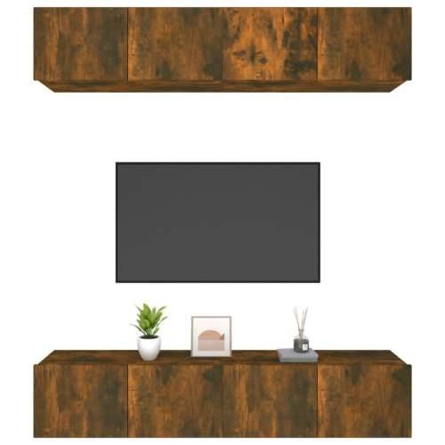 TV ormarići 4 kom boja dimljenog hrasta 80 x 30 x 30 cm drveni - Dimljeni hrast 4 80 cm Cijena