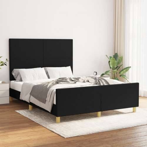 Okvir za krevet bez madraca crni 140 x 190 cm od tkanine - Crna 140 x 190 cm Gladak dizajn Cijena