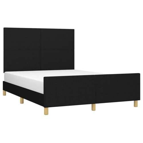 Okvir za krevet bez madraca crni 140 x 190 cm od tkanine - Crna 140 x 190 cm Gladak dizajn Cijena