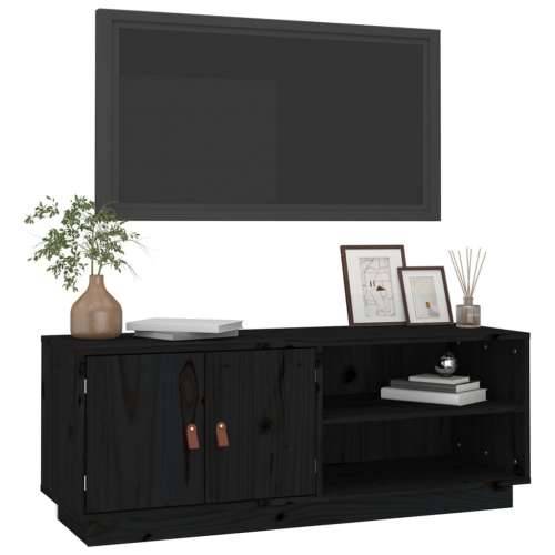 TV ormarić crni 105 x 34 x 40 cm od masivne borovine - Crna 1 Cijena